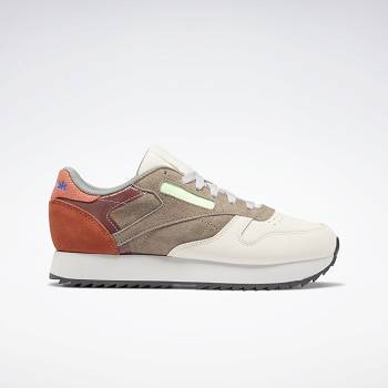 Reebok Classic Kožené Ripple Hnede - Damske Tenisky